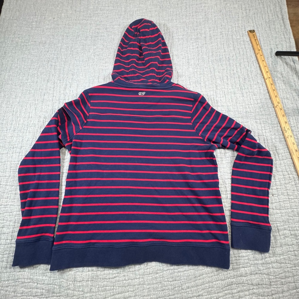 EUC Vineyard Vines Striped Hoodie Women's Medium Shep‎ Shirt Red Navi Pullover - Picture 3 of 9